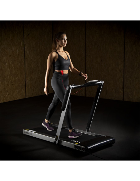 (2 части) МНОГО СИВА ЕЛЕКТРИЧЕСКА БЯГАЩА ПЪТЕКА С БЮРО HMS