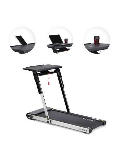 (2 части) МНОГО СИВА ЕЛЕКТРИЧЕСКА БЯГАЩА ПЪТЕКА С БЮРО HMS