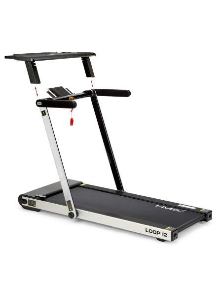 (2 части) МНОГО СИВА ЕЛЕКТРИЧЕСКА БЯГАЩА ПЪТЕКА С БЮРО HMS