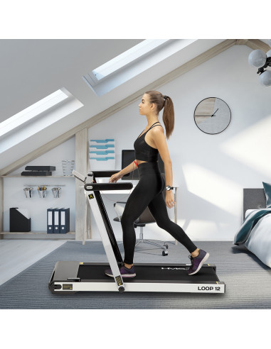 (2 части) МНОГО СИВА ЕЛЕКТРИЧЕСКА БЯГАЩА ПЪТЕКА С БЮРО HMS