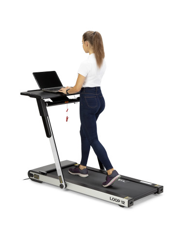 (2 части) МНОГО СИВА ЕЛЕКТРИЧЕСКА БЯГАЩА ПЪТЕКА С БЮРО HMS