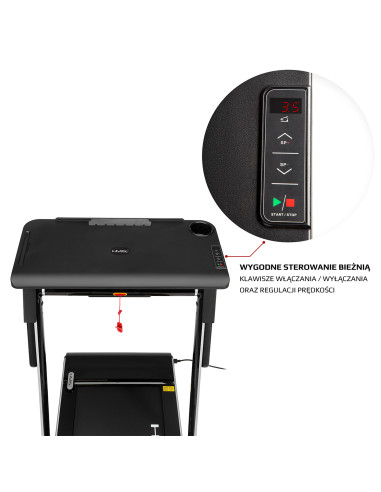 (2 части) МНОГО СИВА ЕЛЕКТРИЧЕСКА БЯГАЩА ПЪТЕКА С БЮРО HMS