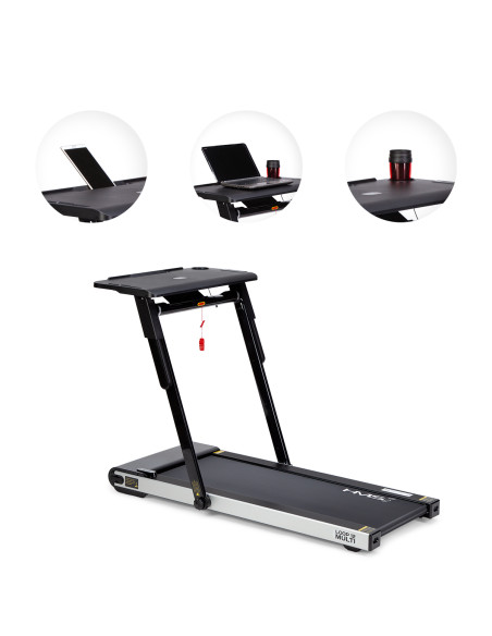 (2 части) МНОГО ЧЕРНА ЕЛЕКТРИЧЕСКА БЯГАЩА ПЪТЕКА С БЮРО HMS