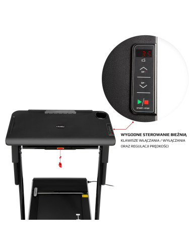 (2 части) МНОГО ЧЕРНА ЕЛЕКТРИЧЕСКА БЯГАЩА ПЪТЕКА С БЮРО HMS