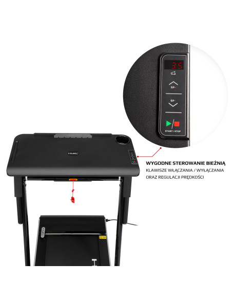 (2 части) МНОГО ЧЕРНА ЕЛЕКТРИЧЕСКА БЯГАЩА ПЪТЕКА С БЮРО HMS