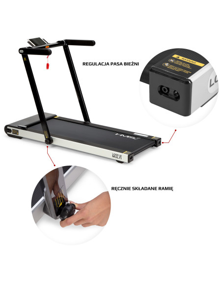 (2 части) МНОГО ЧЕРНА ЕЛЕКТРИЧЕСКА БЯГАЩА ПЪТЕКА С БЮРО HMS