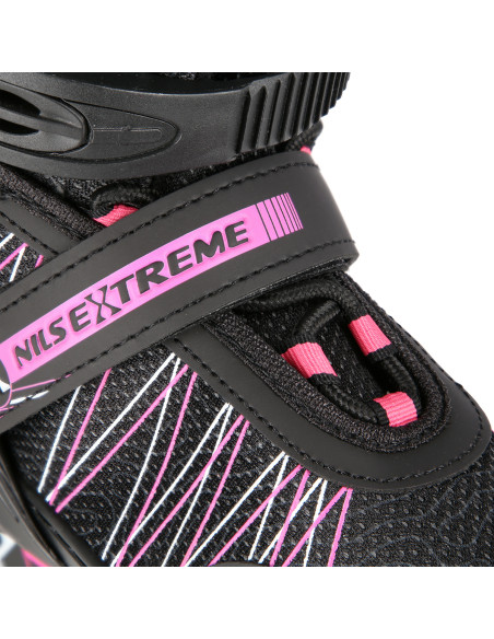 2-В-1 ЧЕРНИ/РОЗОВИ КЪНКИ РАЗМЕР S (31-34) СЪС СМЕНЯЕМОТО ОСТРИЕ ЗА ХОКЕЙ НА ЛЕД NILS EXTREME