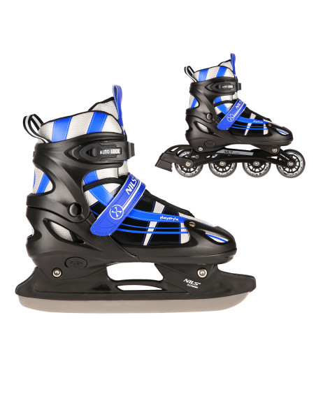 ТЪМНО СИНИ КЪНКИ 2 В 1 РАЗМЕР M (35-38) СЪС СМЕНЯЕМО ХОКЕЙНО ОСТРИЕ NILS EXTREME