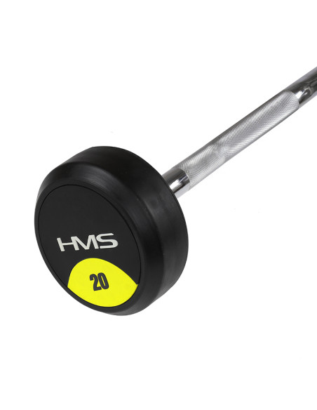 Лост за къдрене с фиксирана тежест и гумено покритие 20 кг HMS