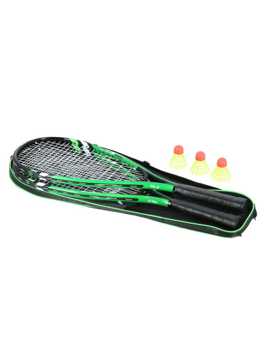 КРОСМИНТОН КОМПЛЕКТ 2 ХИЛКИ + КАПАНИ + ПРЕДПАЗЕН КАПАК ЗЕЛЕН NILS