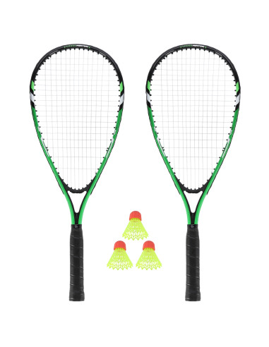 КРОСМИНТОН КОМПЛЕКТ 2 ХИЛКИ + КАПАНИ + ПРЕДПАЗЕН КАПАК ЗЕЛЕН NILS