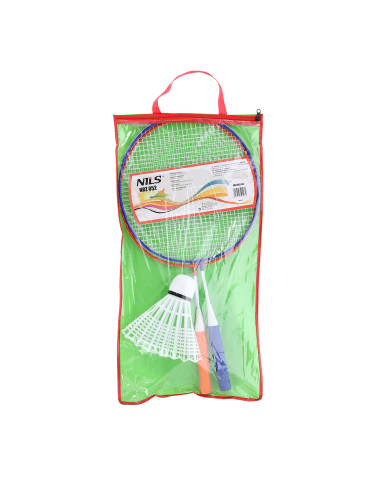 КОМПЛЕКТ STEEL / БАДМИНТОН 2 ХИЛКИ + ТОПКА ЗА БАДМИНТОН JUNIOR NILS