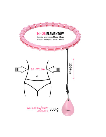 ГОЛЕМ РАЗМЕР ХУЛА ХУП СВЕТЛО РОЗОВ С ТОЧКИ ЗА МАСАЖ И ГРАВИТАЦИОННА ТОПКА HMS
