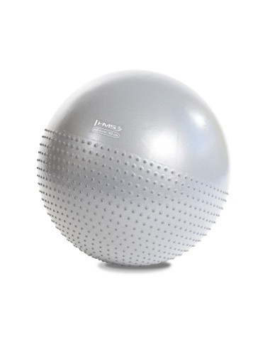 65 СМ СВЕТЛО СИВА ГИМНАСТИЧЕСКА ТОПКА С МАСАЖИРАЩИ НОБИ HMS