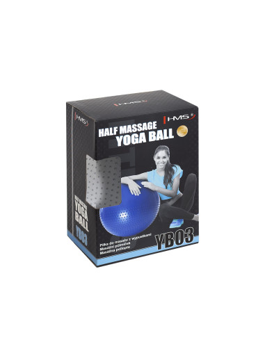 65 СМ СВЕТЛО СИВА ГИМНАСТИЧЕСКА ТОПКА С МАСАЖИРАЩИ НОБИ HMS