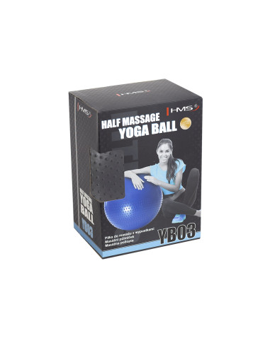 ГИМНАСТИЧЕСКА ТОПКА 75СМ ЧЕРНА С МАСАЖНИ НОБИ HMS