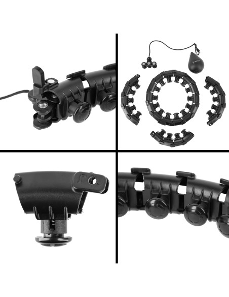HHW12 HULA HOOP PLUS РАЗМЕР ЧЕРЕН С МАСАЖНИ ВАНИ И ПЛОЩАТ HMS + КОЛАН ЗА ОТСЛАБВАНЕ BR163 ЧЕРВЕН