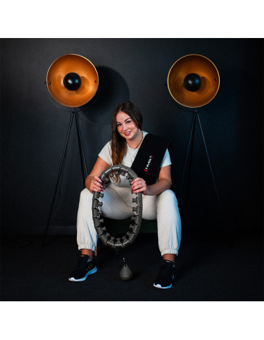 HHW12 HULA HOOP PLUS РАЗМЕР ЧЕРЕН С МАСАЖНИ ВАНИ И ПЛОЩАТ HMS + КОЛАН ЗА ОТСЛАБВАНЕ BR163 ЧЕРВЕН