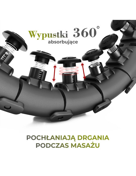 HHW12 HULA HOOP PLUS РАЗМЕР ЧЕРЕН С МАСАЖНИ ВАНИ И ПЛОЩАТ HMS + КОЛАН ЗА ОТСЛАБВАНЕ BR163 ЧЕРВЕН