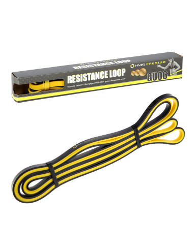 ЖЪЛТО-ЧЕРНО 9 x 5 x 2250 MM ТРЕНИРОВЪЧНА ЛЕНТА HMS PREMIUM