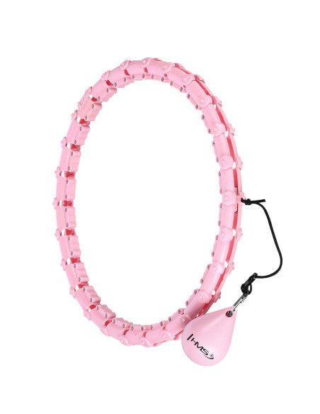 HULA HOOP HHW11 СВЕТЛО РОЗОВ С МАСАЖИРАЩИ ДЪРЖАВКИ И ГРАВИТАЦИОННА ТОПКА + BR163 ЧЕРЕН ПЛЮСЕН РАЗМЕР HMS